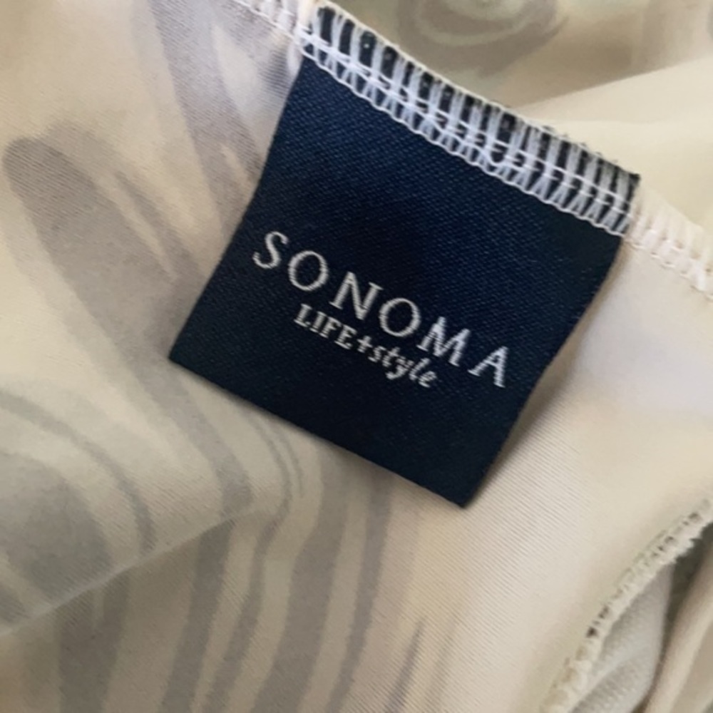 Sonoma swim size 8 tankini top ivory and brown - Picture 4 of 5
